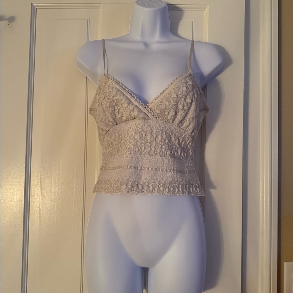 Paper Doll Gray Lace Top